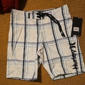 Hurley White and Black Board Shorts for Swim